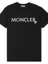 Moncler Women s Logo Black Short Sleeve T Shirt 8C00006 829HP 999 - MONCLER - BALAAN 3