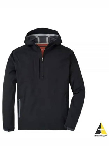 KINETIC PERFORMANCE HALF ZIP HOODIE MF23EZ301 BLK Kinetic performance half zip-up hood - PETER MILLAR - BALAAN 1