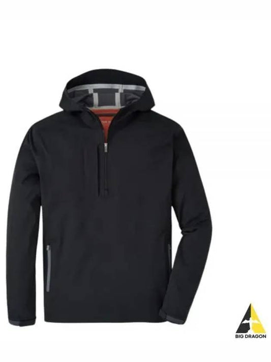 KINETIC PERFORMANCE HALF ZIP HOODIE MF23EZ301 BLK up hood - PETER MILLAR - BALAAN 1