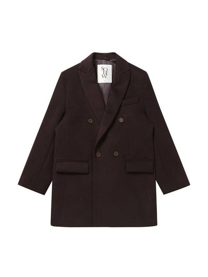 Wool Half Double Coat Dark Brown - SOLEW - BALAAN 2