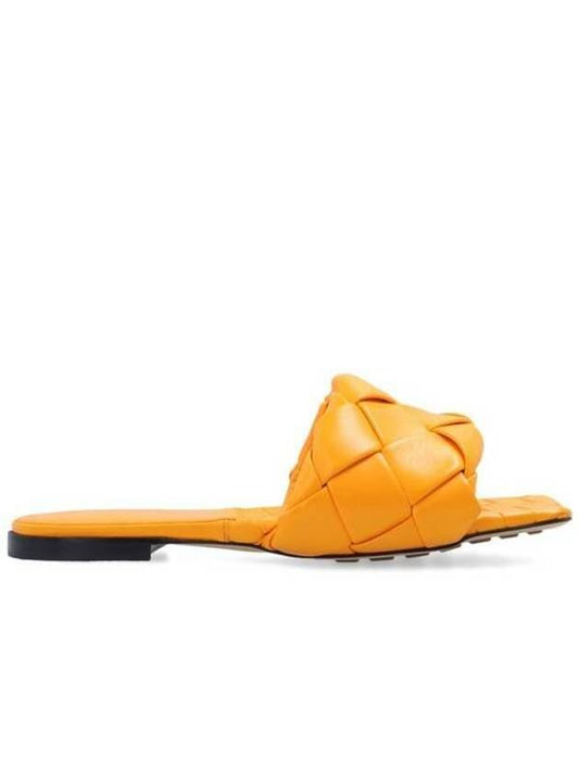 Lido Leather Slippers Orange - BOTTEGA VENETA - BALAAN 2