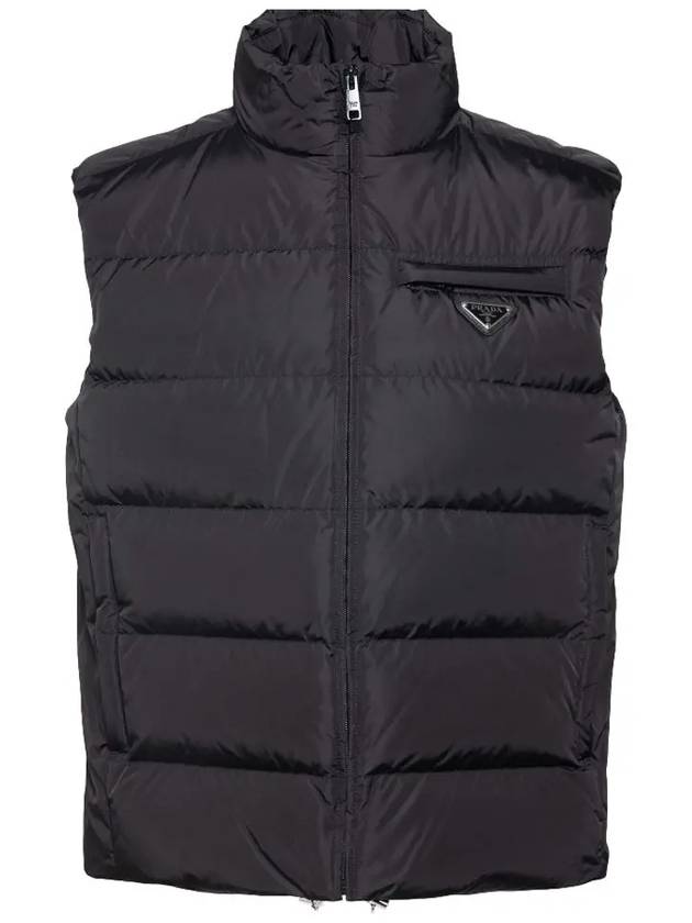 Triangle Logo Down Vest Black - PRADA - BALAAN 3