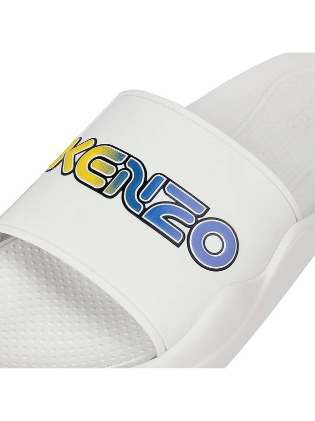 Men's Logo Rubber Slippers White - KENZO - BALAAN.