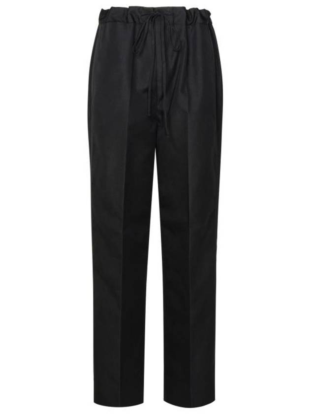 Signature Stitch Logo High Waist Wide Pants Black - MAISON MARGIELA - BALAAN 1