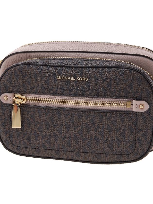 Jet Set Logo Leather Cross Bag Brown Soft - MICHAEL KORS - BALAAN 7