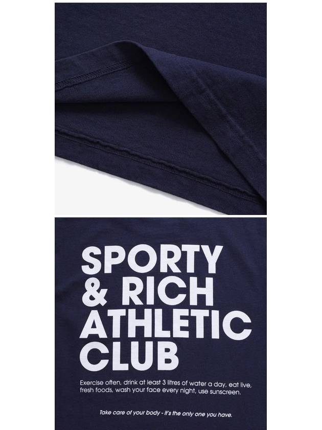 Exercise Often Cotton Short Sleeve T-Shirt Navy - SPORTY & RICH - BALAAN 4