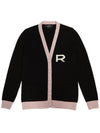 Intarsia knit logo wool cardigan black - ROCHAS - BALAAN 2