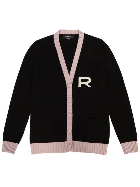 Intarsia knit logo wool cardigan black - ROCHAS - BALAAN 2