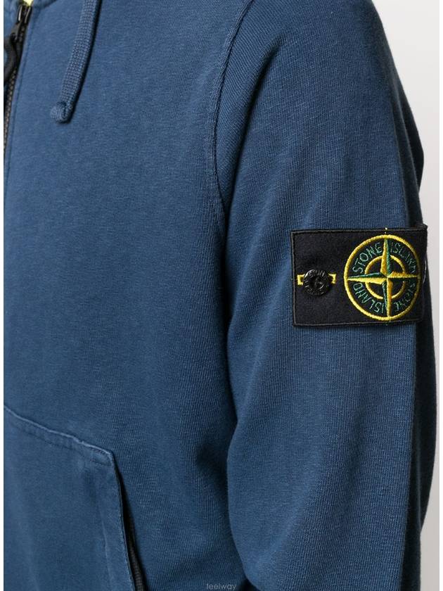 Wappen Patch Cotton Hooded Zip Up Marine Blue - STONE ISLAND - BALAAN 6