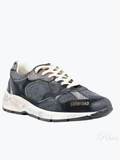 Running Leather Mesh Suede Low Top Sneakers Dark Blue - GOLDEN GOOSE - BALAAN 2