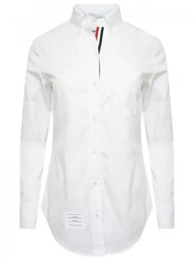 Button Down Cotton Oxford Long Sleeve Shirt White - THOM BROWNE - BALAAN 2