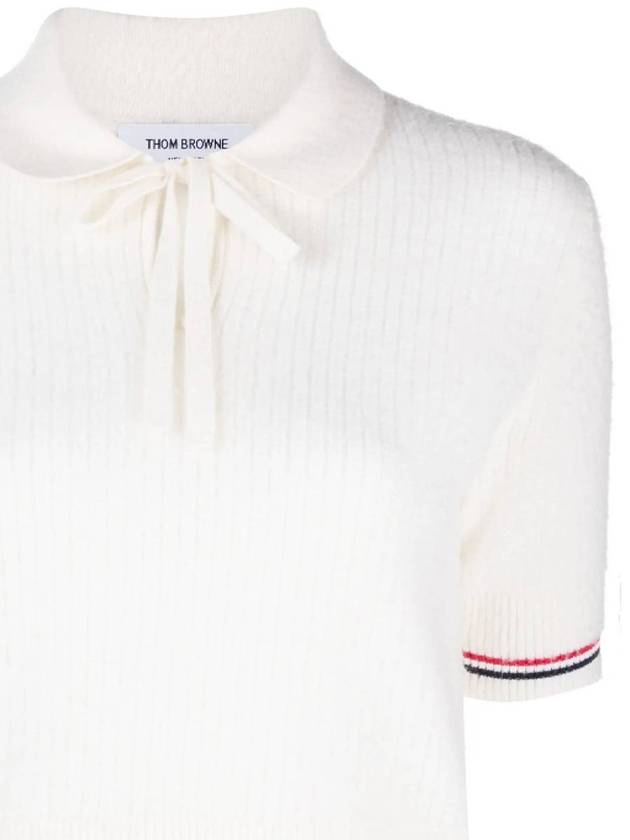 24FW Polo T-shirt FKP110A Y1029 100 - THOM BROWNE - BALAAN 3