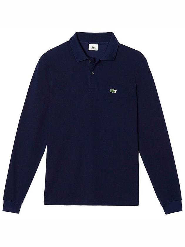 Men's Original Cotton Long Sleeve Polo Shirt Navy - LACOSTE - BALAAN 4