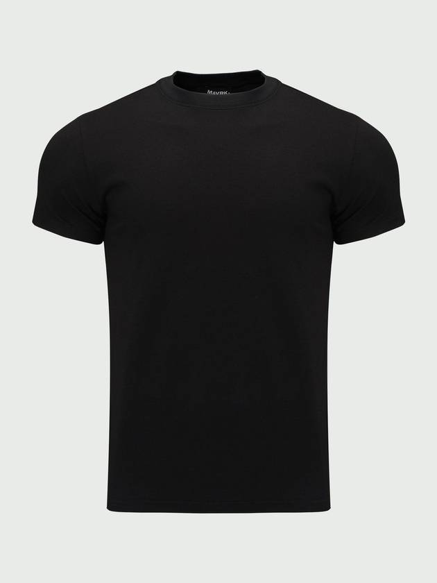 Daily Plain Muscle Fit Short Sleeve T-Shirt Black - MAVRK - BALAAN 2