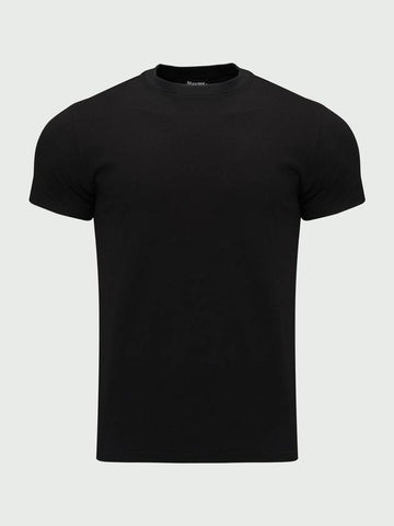 Daily Plain Muscle Fit Short Sleeve T-Shirt Black - MAVRK - BALAAN 1