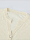 Glitter Notch Neck Knit Cardigan Cream Ivory - CALLAITE - BALAAN 2