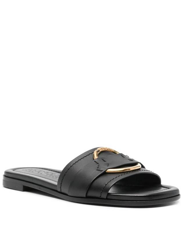 Bell Leather Slippers Black - MONCLER - BALAAN 3