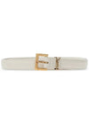 Monogram Square Leather Belt White - SAINT LAURENT - BALAAN 1