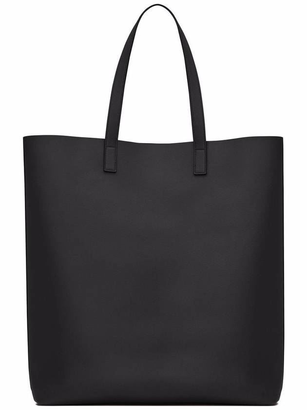 Logo Soft Leather Bold Tote Bag Black - SAINT LAURENT - BALAAN 4