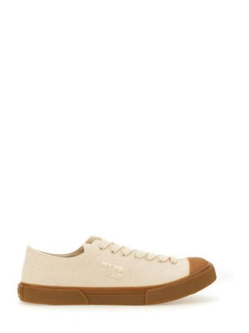 Egret Logo Low Top Sneakers Ivory - GANNI - BALAAN 1