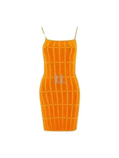 Robe Check Knit Short Dress Orange - JACQUEMUS - BALAAN 2