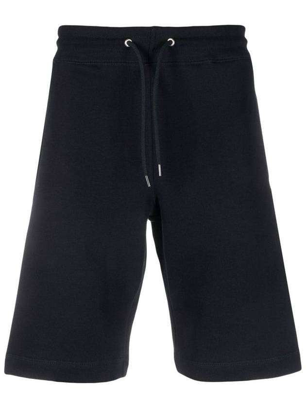 Zebra Logo Cotton Sweat Shorts Navy - PAUL SMITH - BALAAN 2