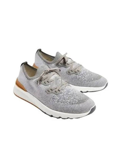 Stretch Knit Low Top Sneakers Grey - BRUNELLO CUCINELLI - BALAAN 2