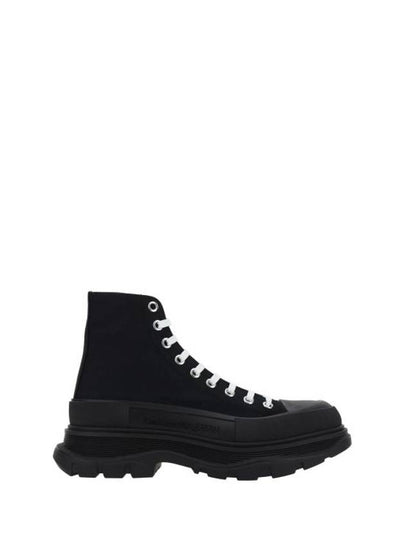 Men's Tread Lace-Up High Top Sneakers Black - ALEXANDER MCQUEEN - BALAAN 2