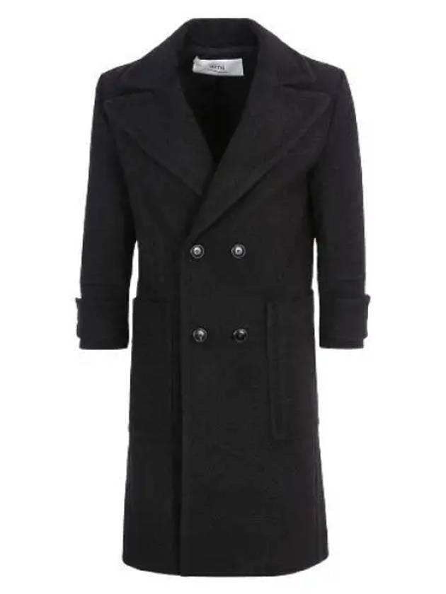 Breasted Double Coat Black - AMI - BALAAN 2