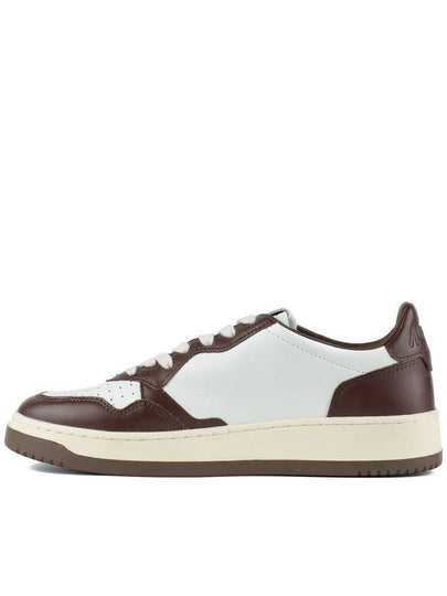 Autry Medalist Low Two-Tone Chestnut And White Leather Sneakers - AUTRY - BALAAN 2