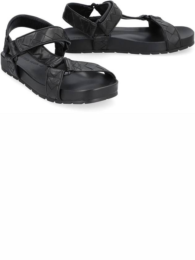 Trip Intrecciato Leather Sandals Black - BOTTEGA VENETA - BALAAN 4