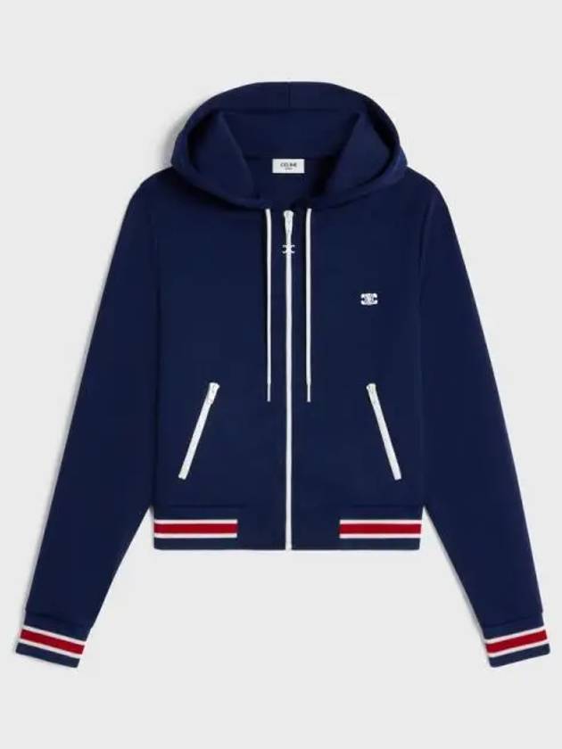 Double Face Jersey Track Jacket Navy - CELINE - BALAAN 1