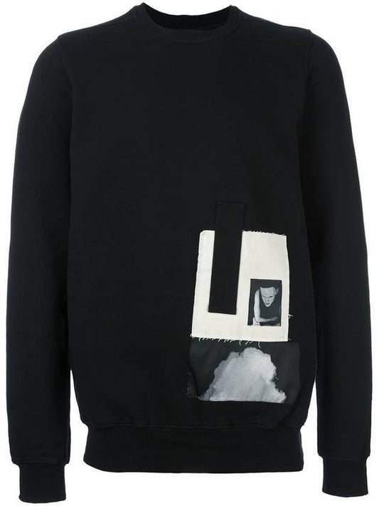 Patch Graphic Brushed Sweatshirt Black - RICK OWENS - BALAAN 1