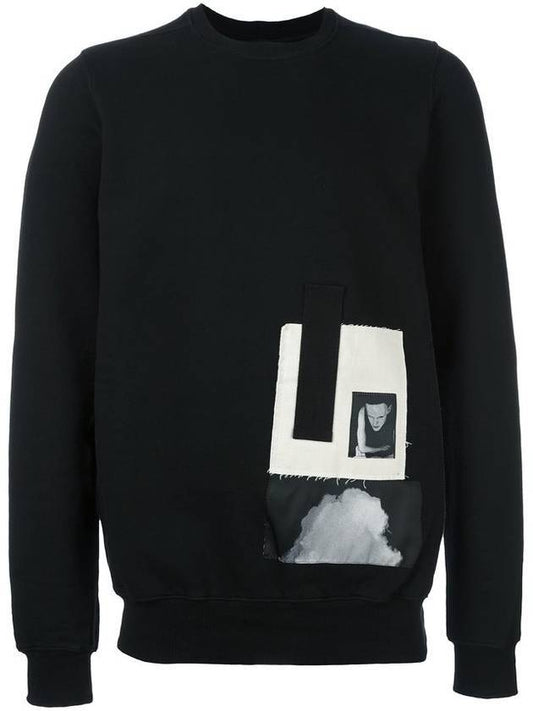 patch graphic brushed sweatshirt black - RICK OWENS - BALAAN.