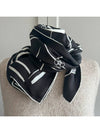 Camellia Drawing Square Scarf Black - CHANEL - BALAAN 4