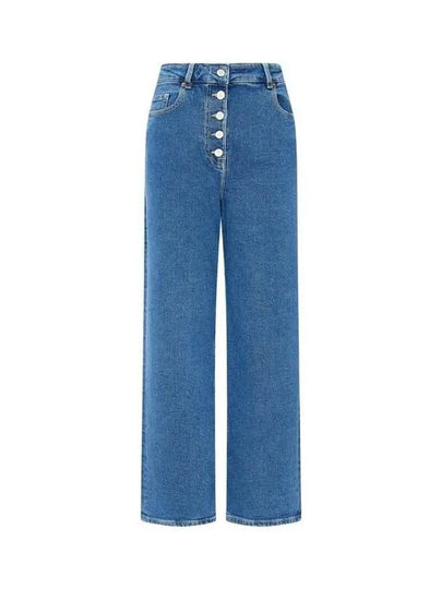 PS Women s Happy Logo Patch Wide Jean Blue 271729 - PAUL SMITH - BALAAN 1