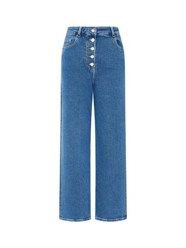 PS Women s Happy Logo Patch Wide Jean Blue 271729 - PAUL SMITH - BALAAN 1