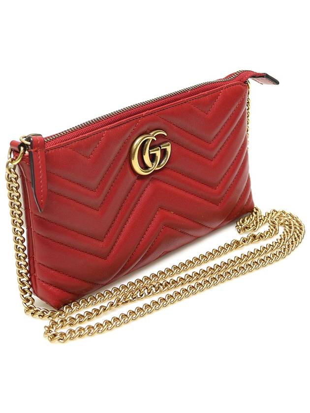 443447 Red matelass gold chain GG Marmont mini cross bag - GUCCI - BALAAN 3