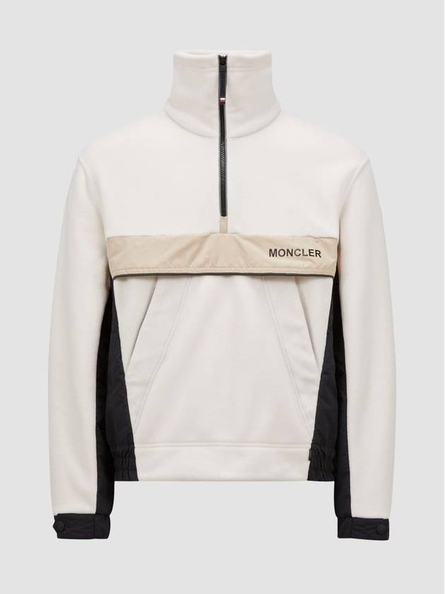 Grenoble Polartec half zip polo neck sweatshirt white ivory - MONCLER - BALAAN 2