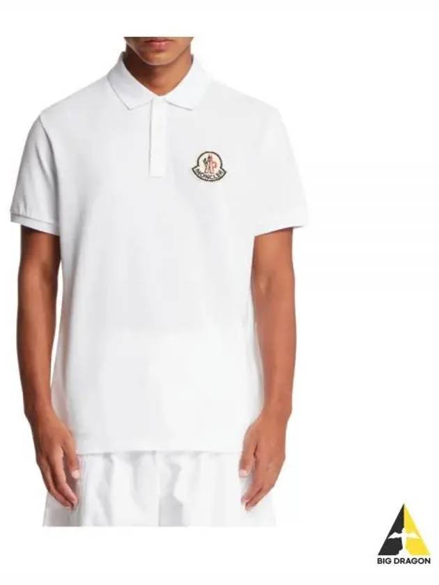 8A00005 89A16 00A Big Logo Patch Polo Shirt - MONCLER - BALAAN 1