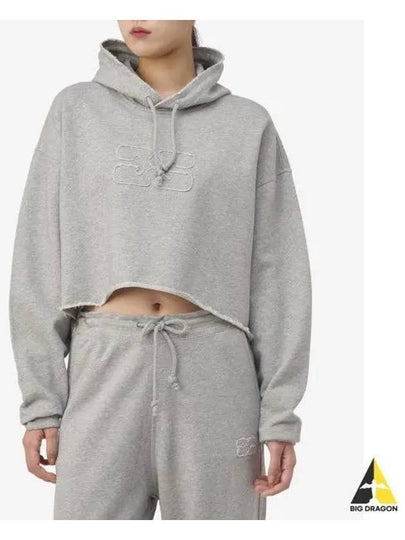 Isoli Crop Hoodie Grey - GANNI - BALAAN 2