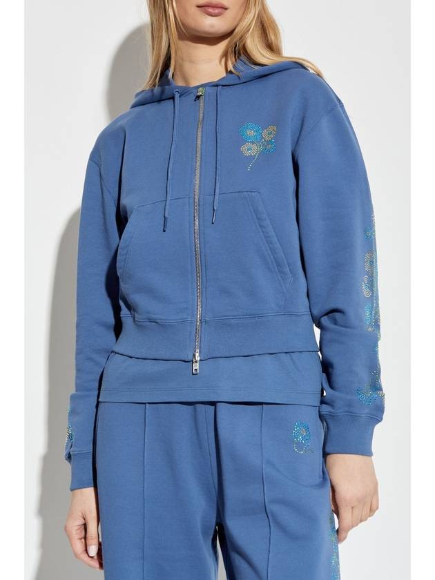 Kenzo Hoodie With Shimmering Appliqués, Women's, Blue - KENZO - BALAAN 3