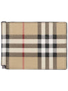 Men's Money Clip Vintage Check Money Clip Half Wallet Beige - BURBERRY - BALAAN 1