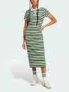 80S Striped Polo Midi Dress Green - ADIDAS - BALAAN 2