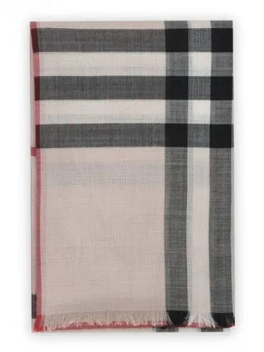 Check Wool Silk Blend Scarf Beige - BURBERRY - BALAAN 2