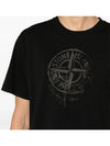 Men's Logo Print Crew Neck Short Sleeve T-Shirt Black - STONE ISLAND - BALAAN 6