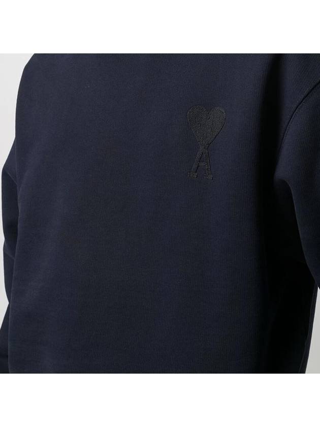 Tone On Tone Big Heart Logo Sweatshirt Navy - AMI - BALAAN 6