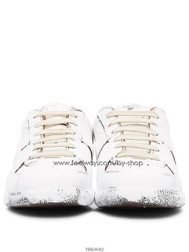 Replica Painted Leather Low Top Sneakers White - MAISON MARGIELA - BALAAN 4