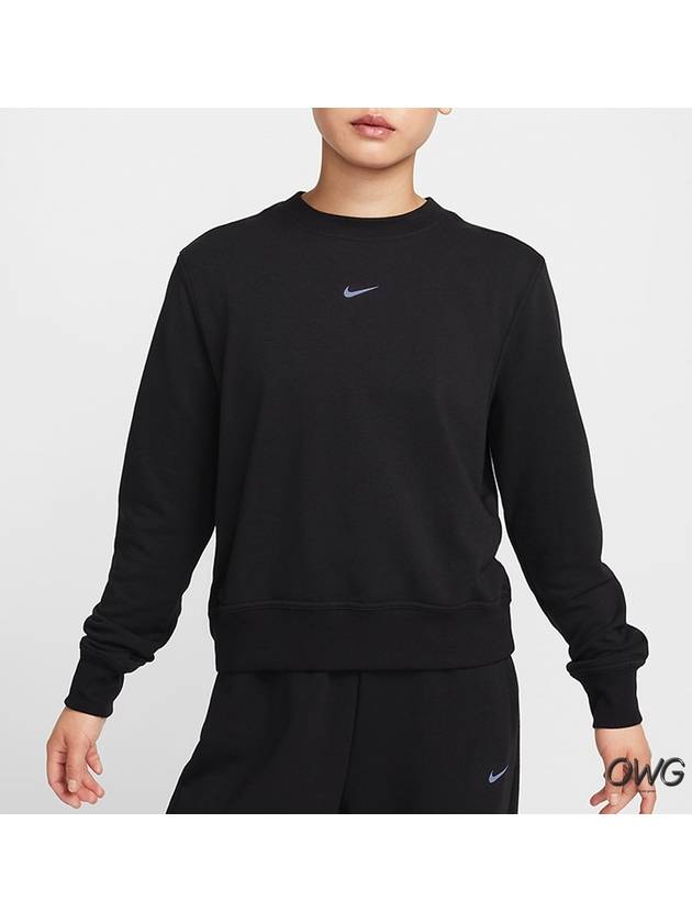 Dri Fit One Crew Neck French Terry Sweatshirt Black - NIKE - BALAAN 2