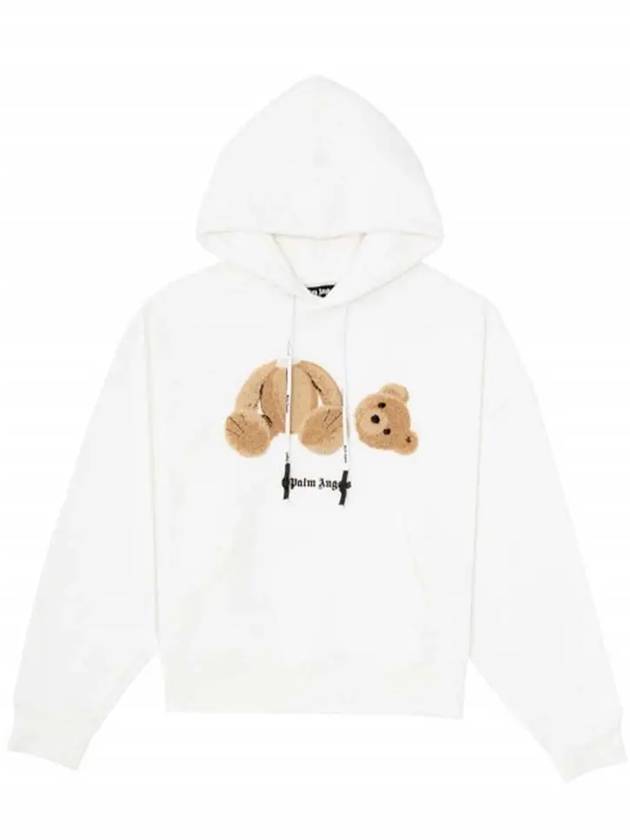 Bear Print Hooded White - PALM ANGELS - BALAAN.